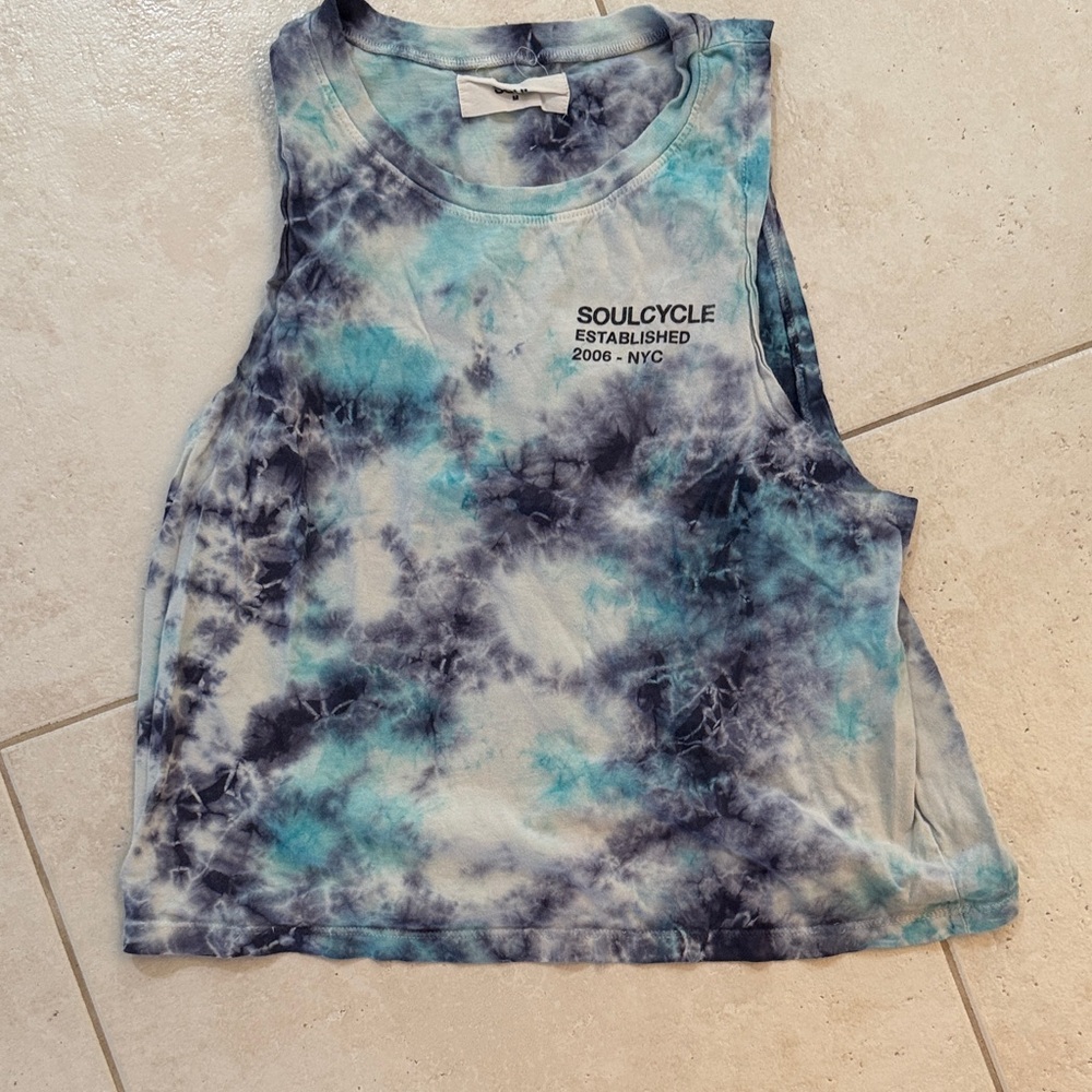SoulCycle Tie-Dye Muscle Tee - Blue and Black